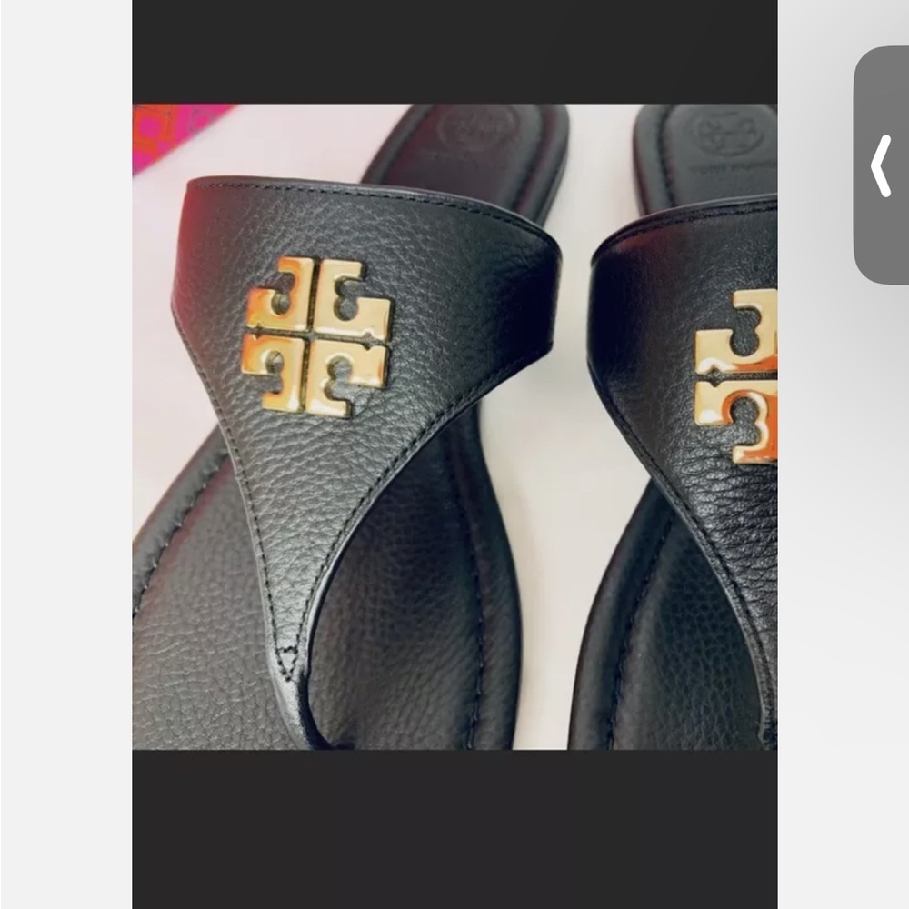 Tory Burch Jole Flat Thong Tumbled Leather Navy